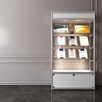 Vitrine de présentation en verre sur mesure, vitrine noire pour magasin de tabac, comptoir avec éclairage LED, vitrine de pharmacie avec éclairage LED