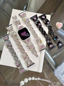 Le donne di moda arcobaleno Bling Diamond polsino amore in acciaio inox di ricambio sport di lusso orologio cinturino cinturino per orologio - Product Image 2