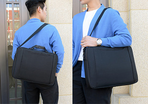 Bolsa para ordenador portátil de 15,6 pulgadas para hombre y mujer, maletín de viaje con logotipo personalizado, color negro y <span class=keywords><strong>gris</strong></span>, de gran capacidad, para negocios - Product Image 5