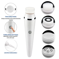 Brosse nettoyante électrique pour le visage, démaquillante, massante, nettoyage en profondeur, 3 vitesses, étanche IPX7, masseur facial