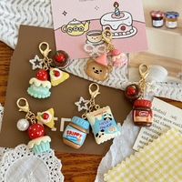 Manna Cute, figurine réaliste 3D en résine, pendentif porte-clés, breloques pour sac de rangement cosmétique, décoratif