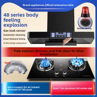 Ensemble de hotte de cuisine et cuisinière à gaz à aspiration supérieure pour la maison, modèle TL-288-T 15m, vente en gros