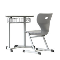 Ensemble de chaise et bureau individuels modernes et confortables en métal et bois de qualité supérieure pour salle de classe et bureau à domicile