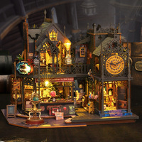 DIY Cottage Holo Magic City Modèle de jouet en bois à assembler à la main, serre-livres - 14 ans et plus, puzzle en bois 3D, 101-500 pièces