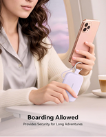 RORRY Chargeur portable magnétique sans fil 5000 mAh avec câbles intégrés, batterie externe de voyage avec porte-clés pour iPhone et Apple Watch