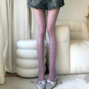 Nouveau violet Dot bas été ultra mince jambe nue magique Sexy blanc beauté collants - Product Image 2