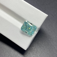 Оптовые камни HQ GEMS: Муассанит «Ледяной синий» (оттенок Light Sea Blue), размеры от 5x7 мм до 10x12 мм, огранка «Радиант», выращенные в лаборатории, россыпью
