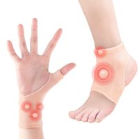 Attelle de cheville magnétique SEBS avec manchon de soutien en silicone pour la protection de la cheville, stabilisateur pour entorse, tendinite et soulagement de la douleur au talon