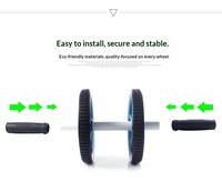 Rouleau d'entraînement abdominal silencieux à double roue en plastique léger et pliable pour débutants, avec emballage de support pour usage domestique pour hommes