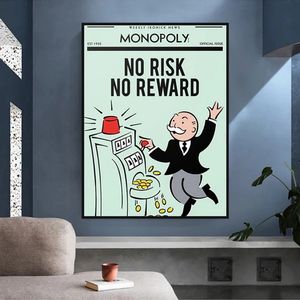 Quadro su Tela Graffiti Monopoly No Risk No Reward <span class=keywords><strong>Poster</strong></span> e Stampe Arte Murale per Soggiorno Camera <span class=keywords><strong>da</strong></span> <span class=keywords><strong>Letto</strong></span> Decorazione Casa - Product Image 3