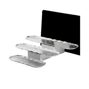 Plateau à chocolats de trois tailles différentes en aluminium couleur argent, plateau de service pour dattes et en-cas au prix le plus bas - Product Image 1