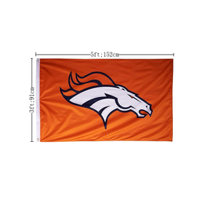 Großhandel individuelles Design Einseite 100 % Polyester Denver Broncos NFL National Football League Mannschaft Sportflaggen - Product Image 3