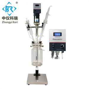 Lab 2L double layer mixer tank reactor glass chemical reaction equipment