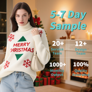 OEM Chandail <span class=keywords><strong>de</strong></span> haute qualité en tricot à coupe étroite pour la fête <span class=keywords><strong>de</strong></span> Noël moche chandails <span class=keywords><strong>de</strong></span> Noël pour femmes taille personnalisée à manches longues pour femmes - Product Image 1