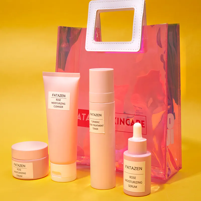 Private label coreano per la cura della pelle di bellezza profumo di donne di vitamine naturali organiche lozione siero maschera crema rosa per la cura della pelle set