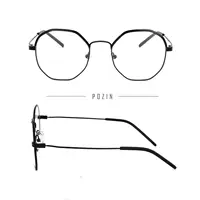 2021 high end Wholesale soft hinge gold polygonal irregular flat myopia glasses frame