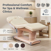Table de massage électrique à 4 moteurs, couleur personnalisée, base en bois grainé, levage par moteur puissant, lit de spa et de bien-être pour salon