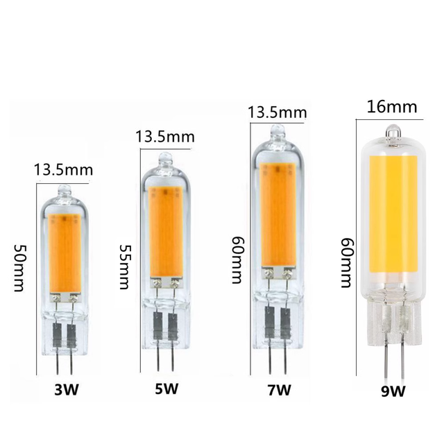 High-quality G4 G9 Led Bulb Glass Led Bulb COB 220V 110V 3W 5W 7W 9W Led Light Bulbs Halogen