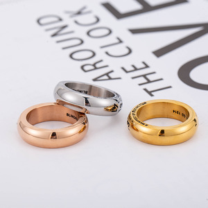 yunnique Trendy Number <b>Titanium</b> Steel Couple <b>Ring</b> 1314 Rose Gold Plated Unisex Fashion Jewelry Gift - Product Image 4