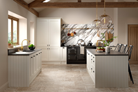 Armoires de cuisine en MDF peintes de style moderne personnalisables avec fonction de nettoyage facile et îlot central pour appartements et villas
