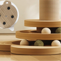 Arbre à chat en sisal intégré avec balles décoratives, tour à gratter, structure d'activités pour chatons, ensemble de jeu d'intérieur pour la décoration de la maison