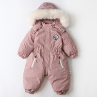 Combinaison de ski tout-en-un pour bébé Hiver 2026 avec capuche amovible en polyester et nylon pour enfant