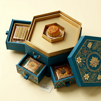 Boîte à gâteaux de lune personnalisée avec poignée, emballage de luxe pour pâtisseries et biscuits du festival Chuseok, boîte cadeau tiroir pour boulangerie