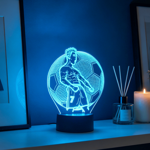 Acrylic Night Light Football Player Shaped Soccer Table Lamp LED for Bedroom Bedside Decoration Power Supply AAA Battery <b>Plug</b>-In - Product Image 2