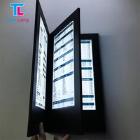 Tanlang Personnalisé A4 A5 Rechargeable LED Menu Dossier En Cuir Couverture De Livre Fenêtre Affichage Menu Titulaire Restaurant Bar Rétro-Éclairage Menu
