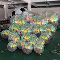 Décoration personnalisée Décoration d'événement géante sphère flottante en PVC ballon miroir Disco boule miroir gonflable brillante vente en gros