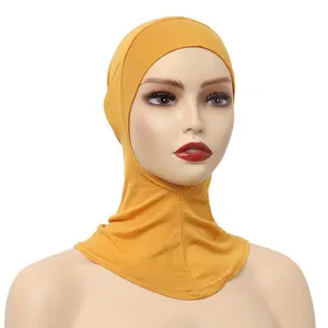 थोक में आसान मैले हॉट मॉडल ठोस रंग हिजाब हेयर बैंड लोचदार मुस्लिम सिलेंडर हिजाब टोपी महिला लड़की के लिए