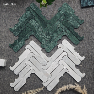Mosaïque de marbre vert Landerstone Verde Guatemala, vente directe d'usine, mosaïque de marbre vert pour les murs et les sols des villas et des hôtels - Product Image 4