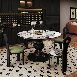 Wabi-Sabi-Stil Kunstmarmor Esstisch 2026 Neues Modell Platzsparender Cremefarbener Multifunktionaler Restaurant-Tisch - Product Image 2