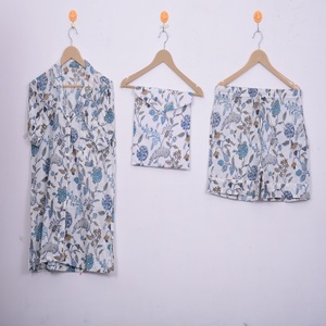 Conjunto de Pijama Corto de Algodón Indio a Excelente Precio, Pijamas para Fiesta Nupcial y Ropa de Dormir para Mujer - Product Image 2