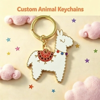 Gantungan Kunci Alpaca Llama Enamel Lucu dengan Logo Kustom Grosir, Cincin Logam Perak, Suvenir Hewan, Gantungan Tas, Hadiah untuk Wanita