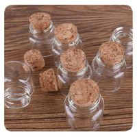 5pcs 10ml Mini Bouteille En Verre avec Couvercles En Liège Potion Bouteilles Bocaux En Verre Vaisseaux En Verre Message Bouteilles pour La Fête De Mariage