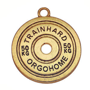 Collier faisant du métal écologique 50KG Train dur ou aller à la maison plaque de poids charme Fitness Gym inspirer pendentif - Product Image 1