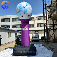 Modèle de microphone gonflable géant personnalisé en tissu Oxford avec souffleur, idéal pour la publicité, les événements extérieurs, les bars et la décoration.