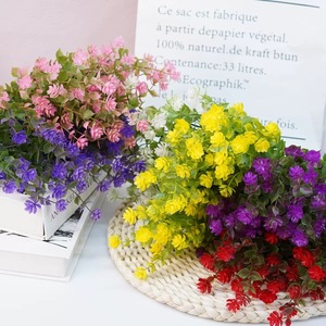 Feuilles et fleurs d'eucalyptus artificielles, toucher réel, résistantes à l'eau, résistantes aux UV, écologiques, herbe d'anniversaire, vente en gros - Product Image 2