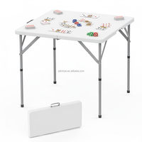 Table pliante carrée de 38 pouces avec plateau en polyéthylène haute densité et pieds pliants en acier, une table légère et portable