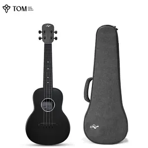 Ukulele serat karbon 23 ", ukulele hitam warna-warni desain baru