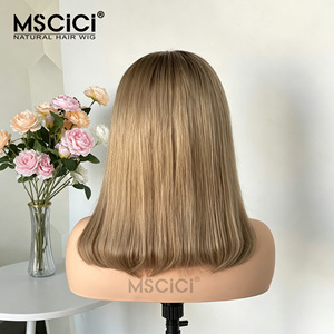 Wig Rambut Asli Vietnam 13x4 HD Invisible Lace Front Wig Raw Virgin <span class=keywords><strong>Hair</strong></span> Body Wave <span class=keywords><strong>Ash</strong></span> Blonde Highlight OEM Supplier 100% Human <span class=keywords><strong>Hair</strong></span> Wig - Product Image 4
