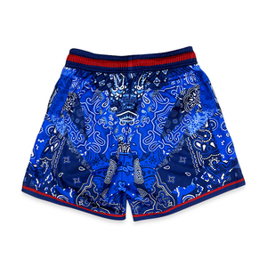 Shorts de basket-ball imprimés personnalisés tendance, style streetwear classique, en maille respirante, séchage rapide, 100% polyester, pour le sport - Product Image 3