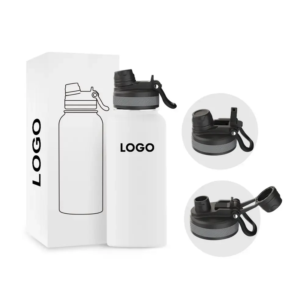 Promotion Water Bottle Insulated Stainless Steel Wide Mouth Flask Sports Bottle With Handle Lid