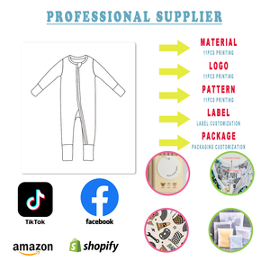 Pijamas de Bambú Personalizadas con Cierre, Mono de <span class=keywords><strong>Burbuja</strong></span> con Cierre para Bebés y Niños Pequeños, Mono de Viscosa de Bambú para Recién Nacidos - Product Image 2