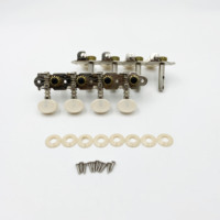 Guitar Accessories 8 String Mandolin Tuning Pegs Four White Small Round Heads Precise Double Hole Steel Column Tuners