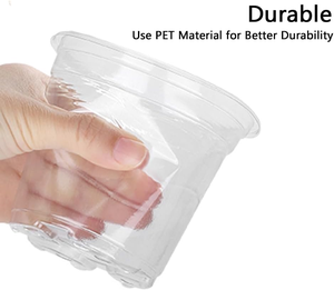 Pot Tanaman Transparan <span class=keywords><strong>PET</strong></span> Ukuran 3.5 inci, 4 inci, 5 inci, 6 inci, 7.6 inci, dengan Tutup Humidifikasi untuk Bibit dan Persemaian - Product Image 5