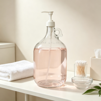 Vente en gros de carafe en verre de Californie de 4000 ml avec distributeur à pompe pour lessive, savon liquide pour la salle de bain