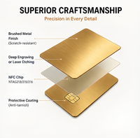 Carte NFC personnalisée plaquée or brossé de qualité supérieure pour cadeaux d'entreprise et contrôle d'accès – Vente en gros