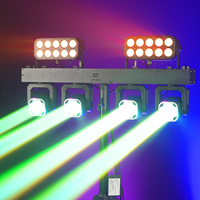 Support de barre lumineuse LED à manivelle 4 têtes, trépied mobile professionnel portable de 4,5 mètres pour DJ, ensemble d'éclairage de scène à effets lumineux